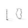 Thumbnail Image 0 of Open Heart Hoop Earrings in 10K White Gold