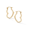 Thumbnail Image 0 of 13mm Open Heart Hoop Earrings in 10K Gold