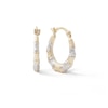 Bamboo Hoop Earrings in 10K Two-Tone Gold
