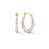 Thumbnail Image 1 of Bamboo Hoop Earrings in 10K Two-Tone Gold