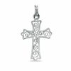 Filigree Fancy Cross Charm in Sterling Silver