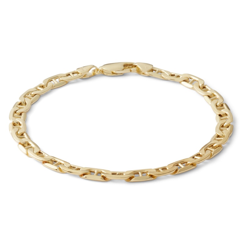 Made in Italy 140 Gauge Mariner Chain Bracelet in 10K Hollow Gold - 8"