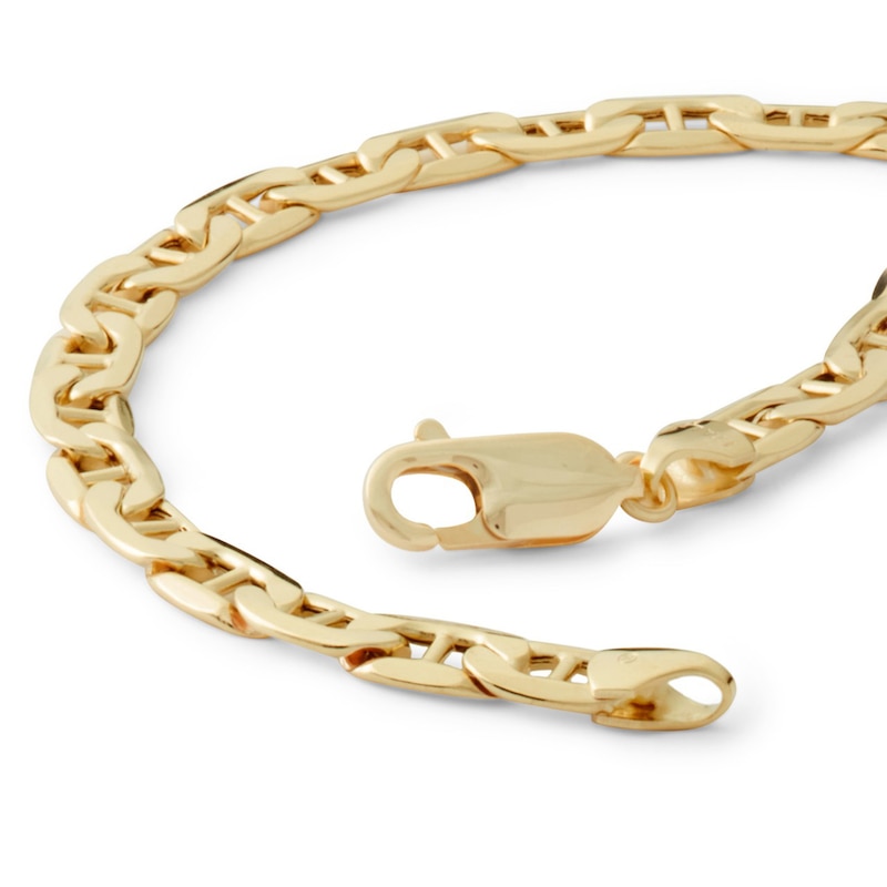 Made in Italy 140 Gauge Mariner Chain Bracelet in 10K Hollow Gold - 8"