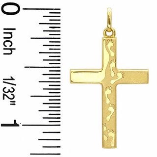 10K Gold Footprints Cross Charm