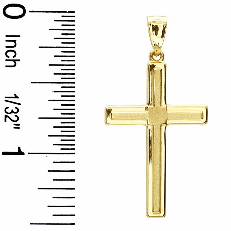 Satin Finish Cross Charm in 14K Gold