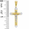 Tube Crucifix Charm in 10K Two-Tone Gold