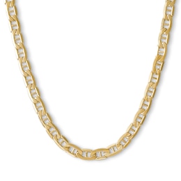 Made in Italy 140 Gauge Mariner Chain Necklace in 10K Hollow Gold - 22&quot;