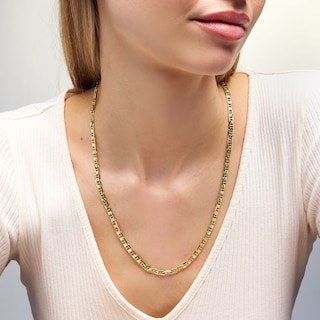 10K Hollow Gold Mariner Chain Made in Italy