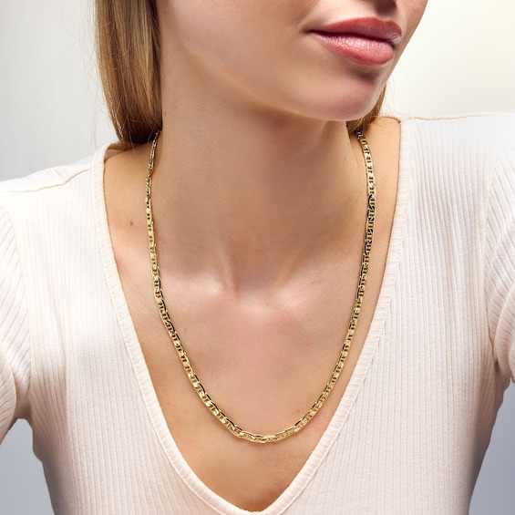 10K Hollow Gold Mariner Chain Made in Italy