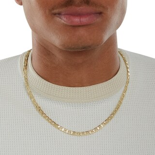 10K Hollow Gold Mariner Chain Made in Italy