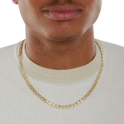 10K Hollow Gold Mariner Chain Made in Italy