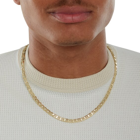 10K Hollow Gold Mariner Chain Made in Italy
