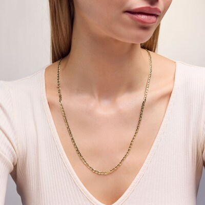14K Hollow Gold Mariner Chain Made in Italy