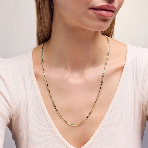 14K Hollow Gold Mariner Chain Made in Italy