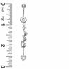 Thumbnail Image 1 of 014 Gauge Twirl Dangle Belly Button Ring with Crystals in Stainless Steel