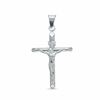 Tube Crucifix Charm in 10K White Gold