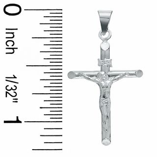 Tube Crucifix Charm in 10K White Gold