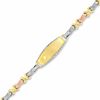 Thumbnail Image 0 of Child's 10K Tri-Tone Gold X Bar Stampato ID Bracelet - 5.5"