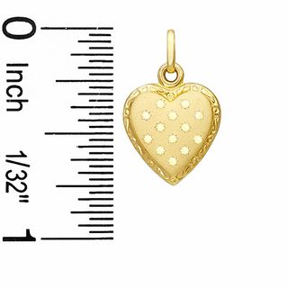 Reversible I Love You Puffy Heart Charm in 10K Gold