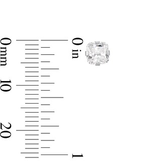 5mm Princess-Cut Cubic Zirconia Solitaire Stud Piercing Earrings in 14K Solid Gold