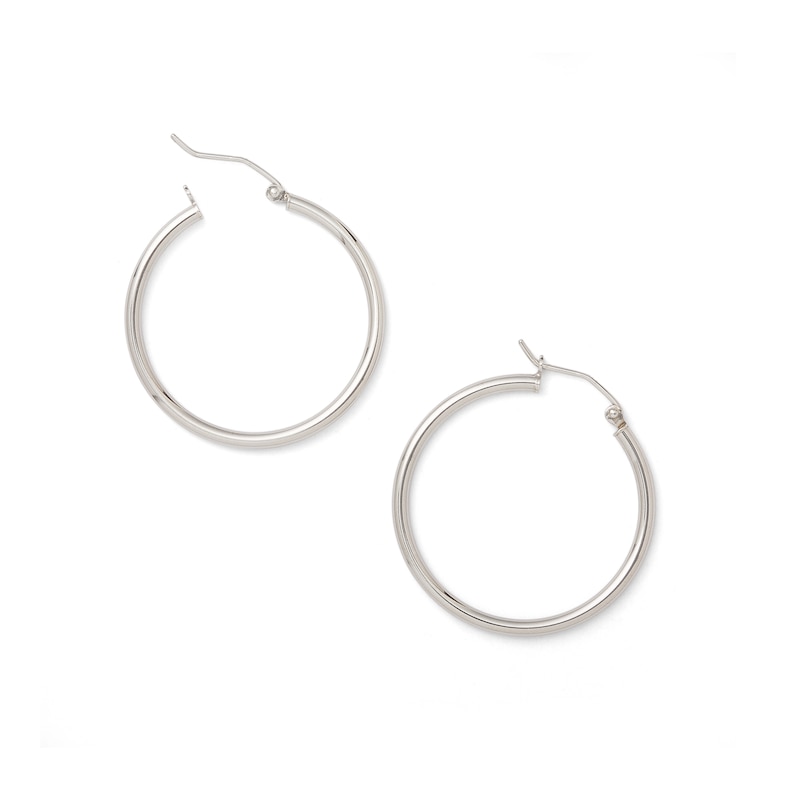 Main Image 2 of 30mm Hoop Earrings in Sterling Silver