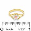 Child's Clear and Pink Cubic Zirconia Flower Ring in 10K Gold - Size 3