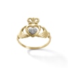 Thumbnail Image 0 of Cubic Zirconia Accent Claddagh Ring in 10K Gold - Size 7