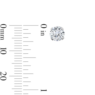 6mm Cubic Zirconia Solitaire Stud Piercing Earrings in Solid Stainless Steel