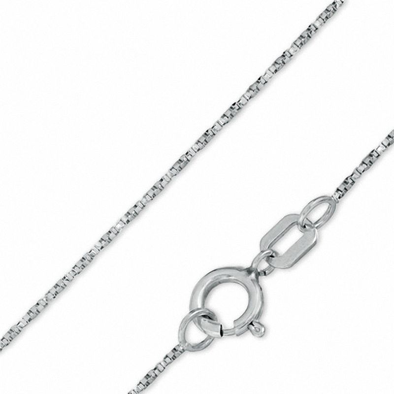 Main Image 1 of 10K White Gold 040 Gauge Twisted Box Chain Necklace - 18"