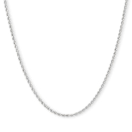 012 Gauge Rope Chain Necklace in 10K Hollow White Gold - 18&quot;