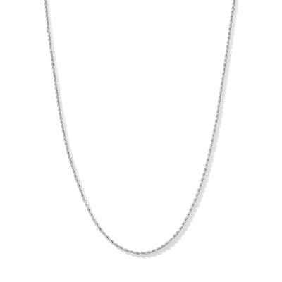 10K Hollow White Gold Rope Chain - 18"
