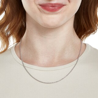 10K Hollow White Gold Rope Chain - 18"