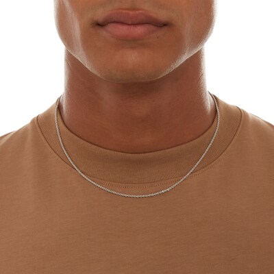 10K Hollow White Gold Rope Chain - 18"