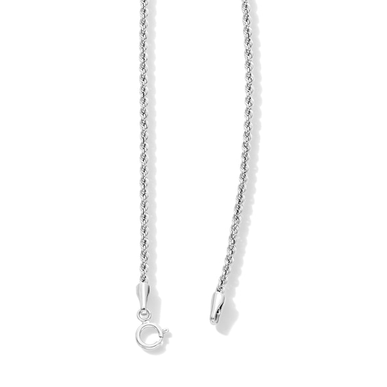 10K Hollow White Gold Rope Chain - 18"