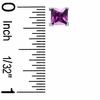 5.0mm Princess-Cut Purple Cubic Zirconia Stud Earrings in Sterling Silver
