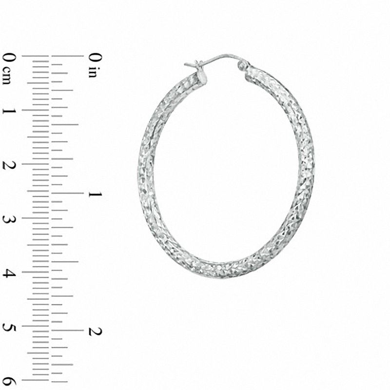 40mm Diamond-Cut Hoop Earrings in Sterling Silver