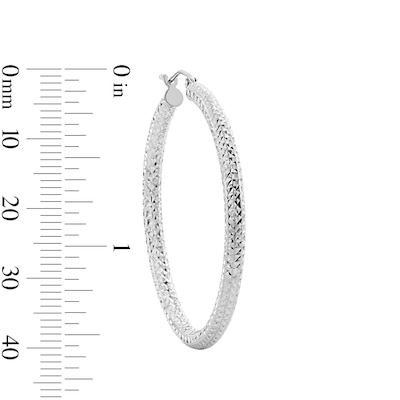 40mm Diamond-Cut Hoop Earrings in Sterling Silver