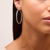Thumbnail Image 2 of 50mm Diamond-Cut Hoop Earrings in Sterling Silver