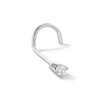 Thumbnail Image 1 of 14K Semi-Solid White Gold Diamond Accent Round Screw Nose Stud - 22G