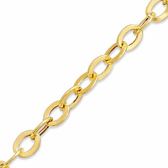 070 Gauge Rolo Chain Bracelet in 10K Gold - 7.25"