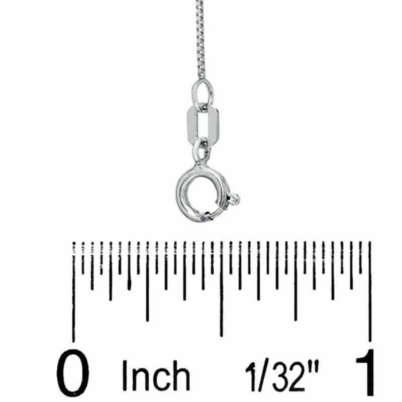 Main Image 2 of Child's 0.55mm Solid Box Chain Necklace in 10K White Gold - 13&quot;