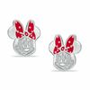 Thumbnail Image 1 of Child's ©Disney Minnie Mouse with Red Enamel Bow Stud Earrings in Sterling Silver