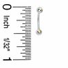 018 Gauge Curved Barbell with Crystals in Stainless Steel