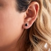 6mm Black Cubic Zirconia Stud Earrings in Sterling Silver