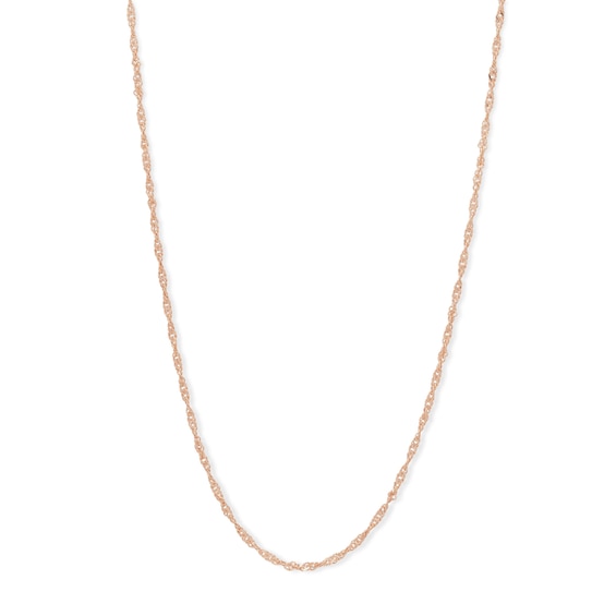 10K Solid Rose Gold Singapore Chain - 20"