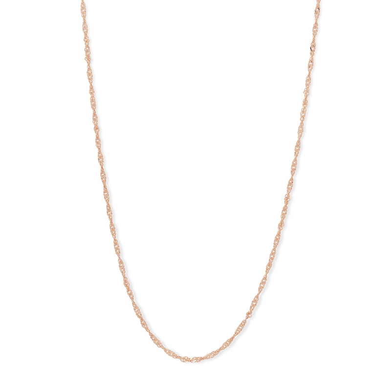 10K Solid Rose Gold Singapore Chain - 20"