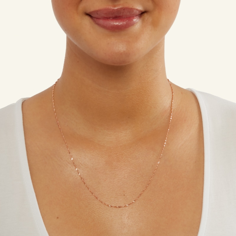Main Image 3 of 10K Solid Rose Gold Singapore Chain - 20"