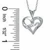 Thumbnail Image 1 of Cubic Zirconia Cursive "Mom" Heart Pendant in Sterling Silver