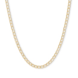 Made in Italy 080 Gauge Curb Chain Necklace in 10K Hollow Gold - 20&quot;