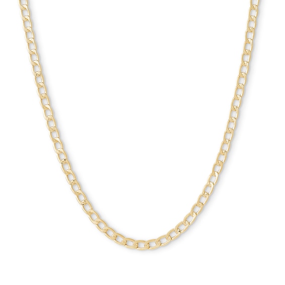 10K Hollow Gold Curb Chain Made in Italy
